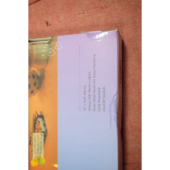 Prism 13" LED Neon Wavy Desk Mirror - Picture 5 of 6